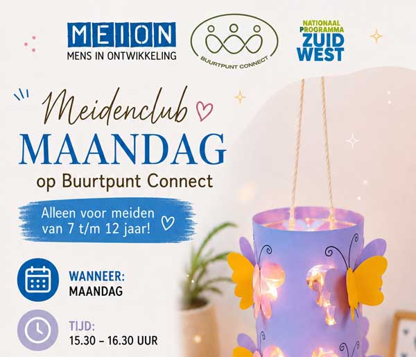 Meidenclub op maandag bij Buurtpunt Connect