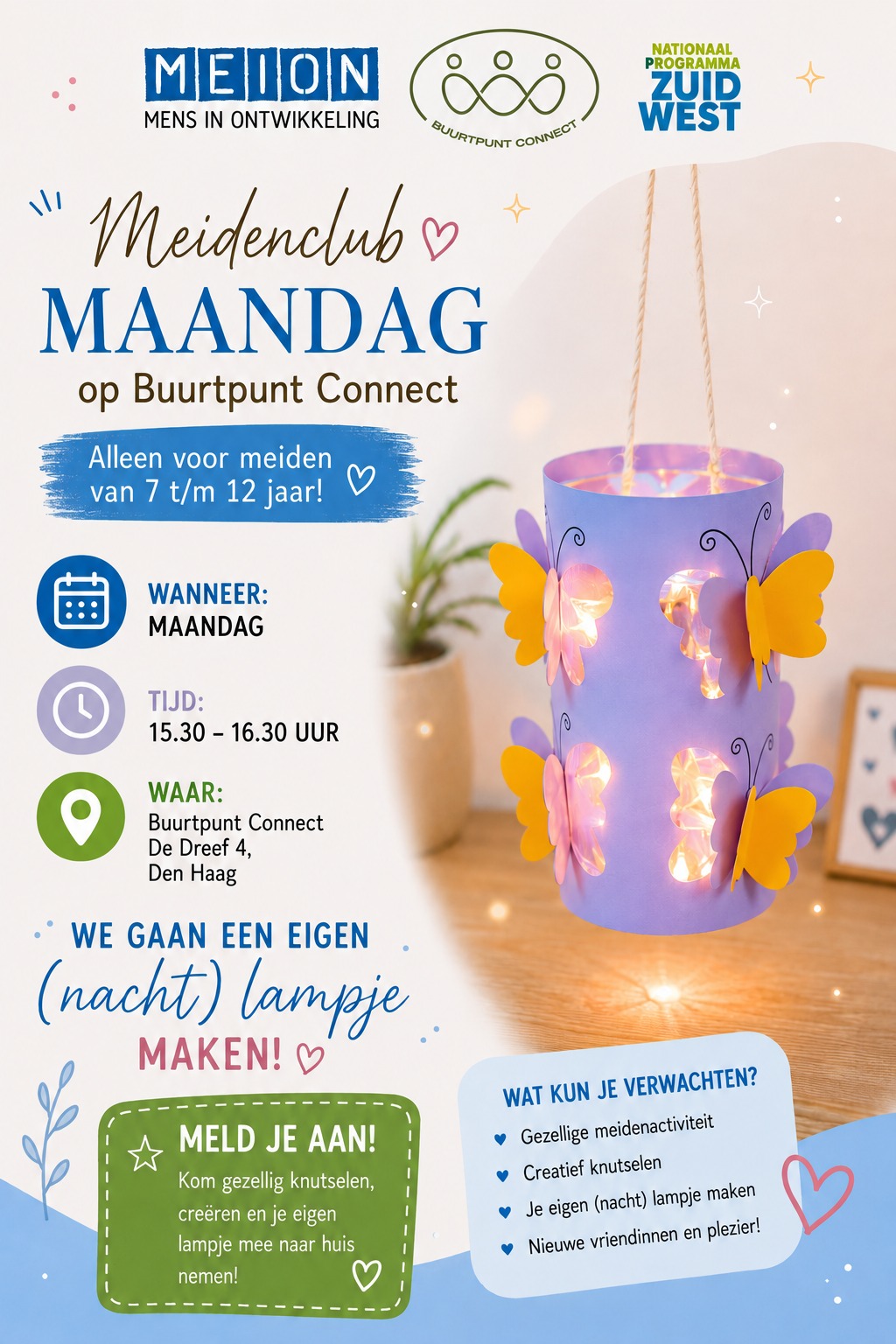Meidenclub Dreef Meidenclub op maandag bij Buurtpunt Connect!
